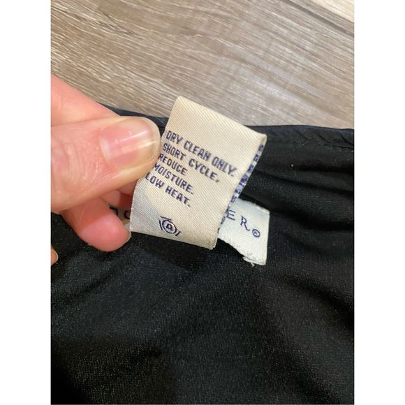 Doncaster Cascading Ruffle Black Silk Sleeveless Blouse, Size Small - Picture 5 of 11